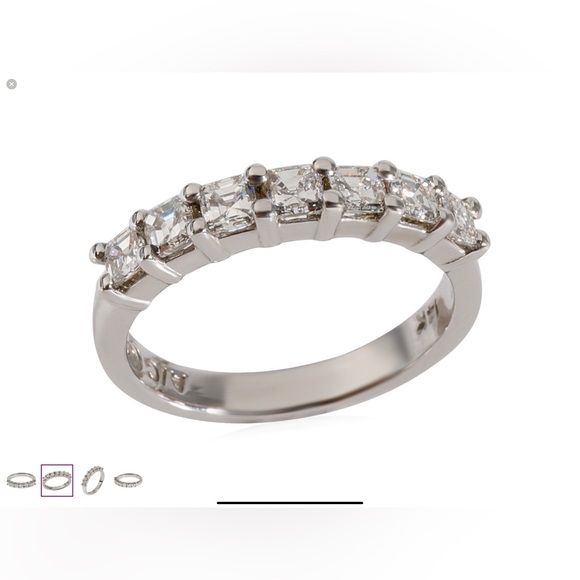 Asscher Cut Diamond Band in 14K White Gold (0.96 CTW) - Picture 1 of 5